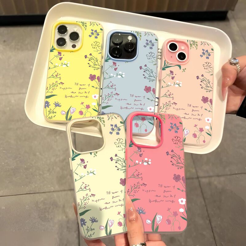 Spring and Summer Ins-Style Wildflower Suitable for Apple 17Promax Phone Case Ip16 Large Hole Air Two-In-One Jelly Case Spring and Summer Ins-Style Wildflower Suitable for Apple 17Promax Phone Case Ip16 Large Hole Air Two-In-One Jelly Case