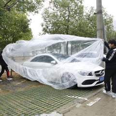 Disposable car clothing, sun protection, water and rainproof plastic transparent car cover, car dust cover, universal simple spray paint protective cover