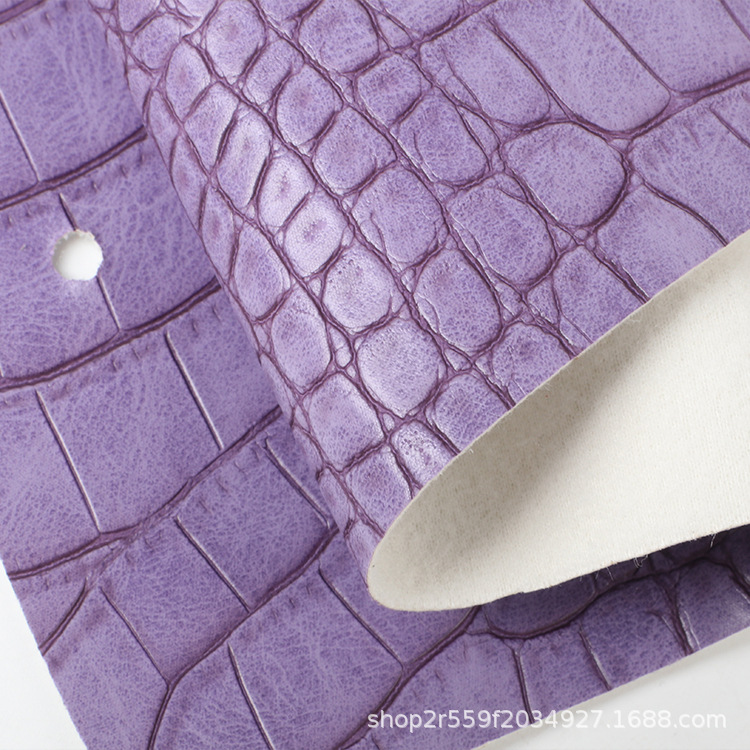 Factory Direct Supply of New Pvc Leather 1.2mm Crocodile Pattern Brushed Bottom Leather Handbag Luggage Decorative Soft Fabric