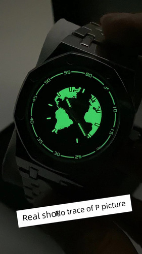 Automatic Double Butterfly Clasp Hollowed Full Screen Night Light Men's Watch with Calendar and Water Resistance, Dropshipping