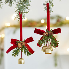 クリスマスツリーの飾り、リボン、ベル、小物、シーンの装飾、小道具、手作り品