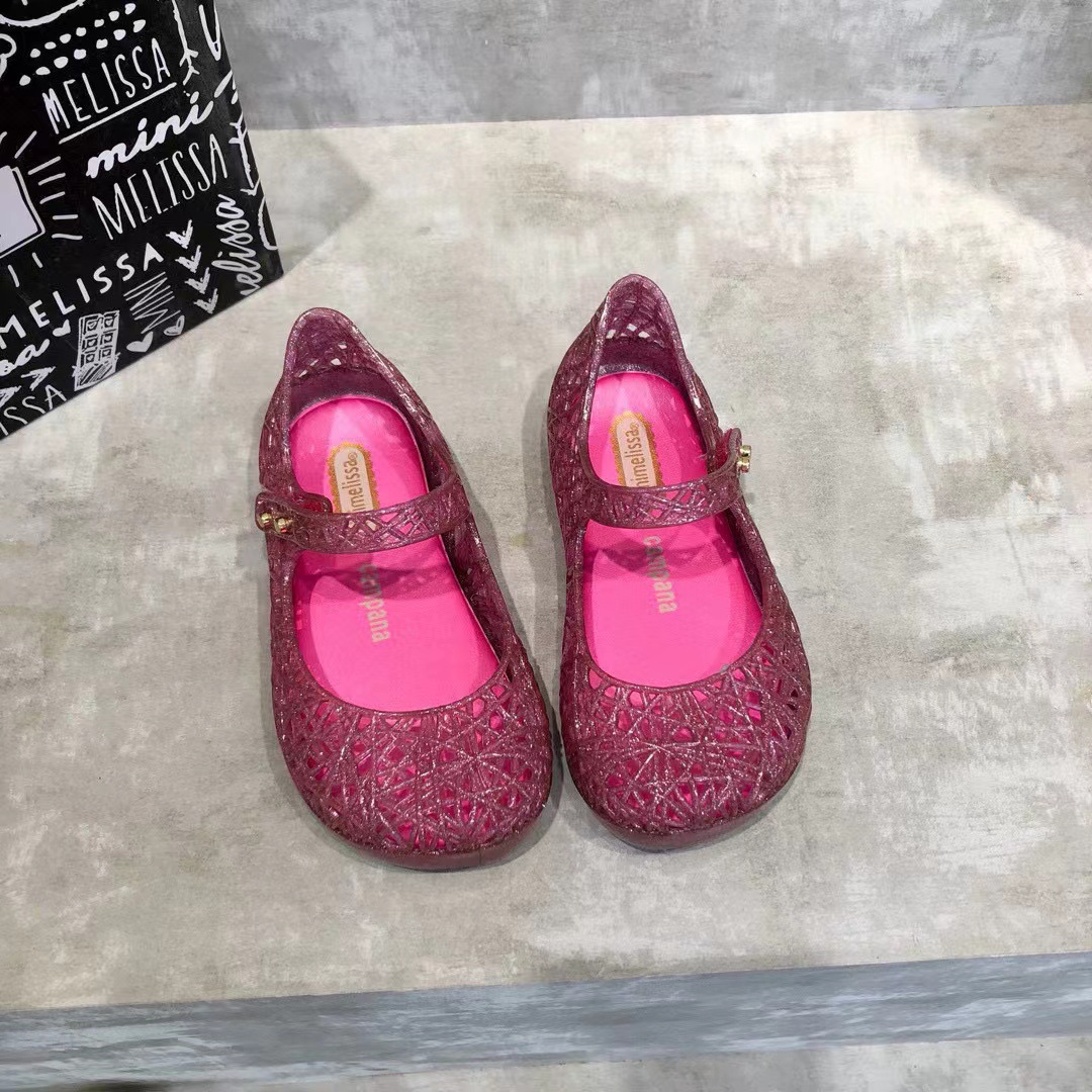 Scarpe da principessa Melissa brasiliane Sandali da ragazza in gelatina con fondo morbido e profumato, fiocco per bambini, nido d'uccello, estivi_voghion.com