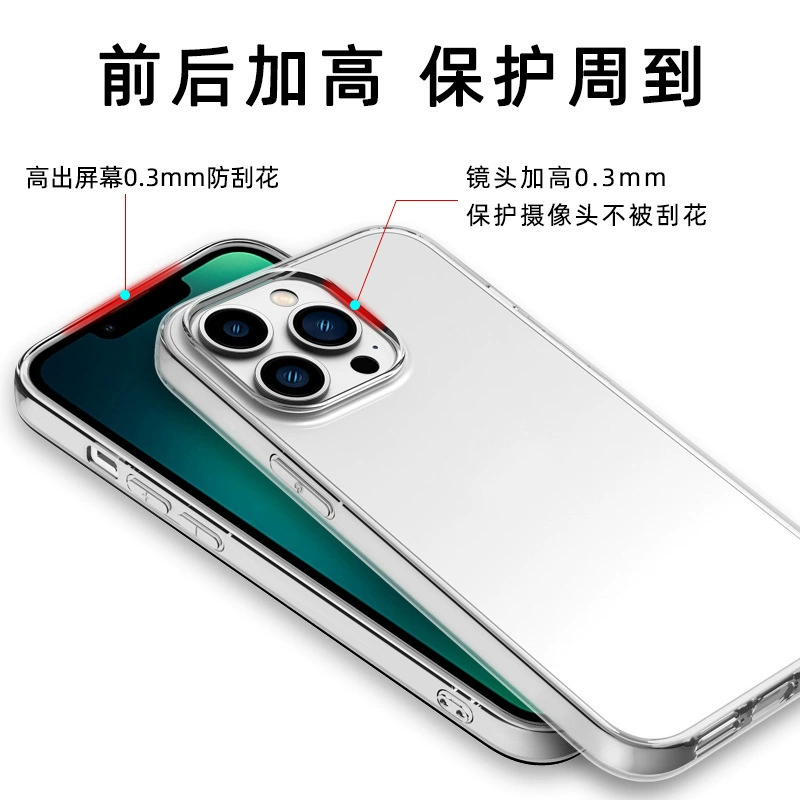 Защитный силиконовый чехол для телефона (Apple) совместимый с iPhone 6–17, прозрачный, водонепроницаемый 1.2 мм