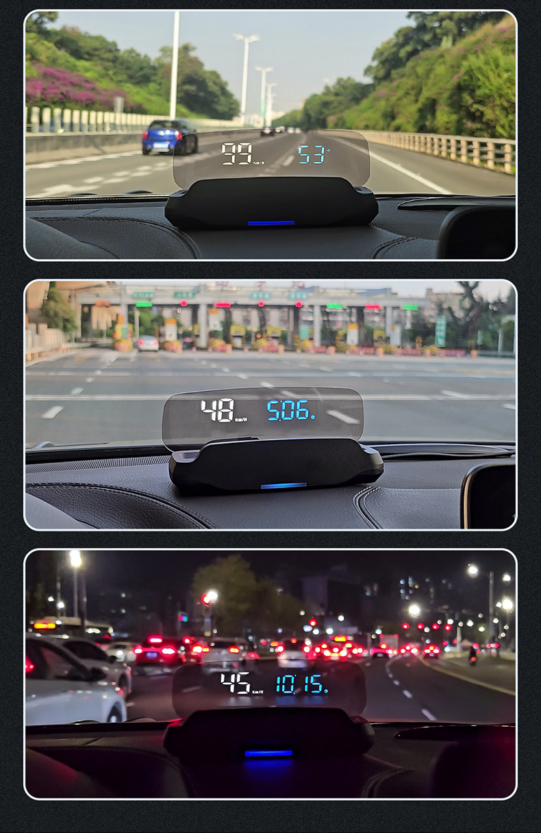 Car Smart Obd Head-Up Display Car Hud Fuel Consumption Water Temperature Speedometer Time High-Definition Head-Up Display C7B