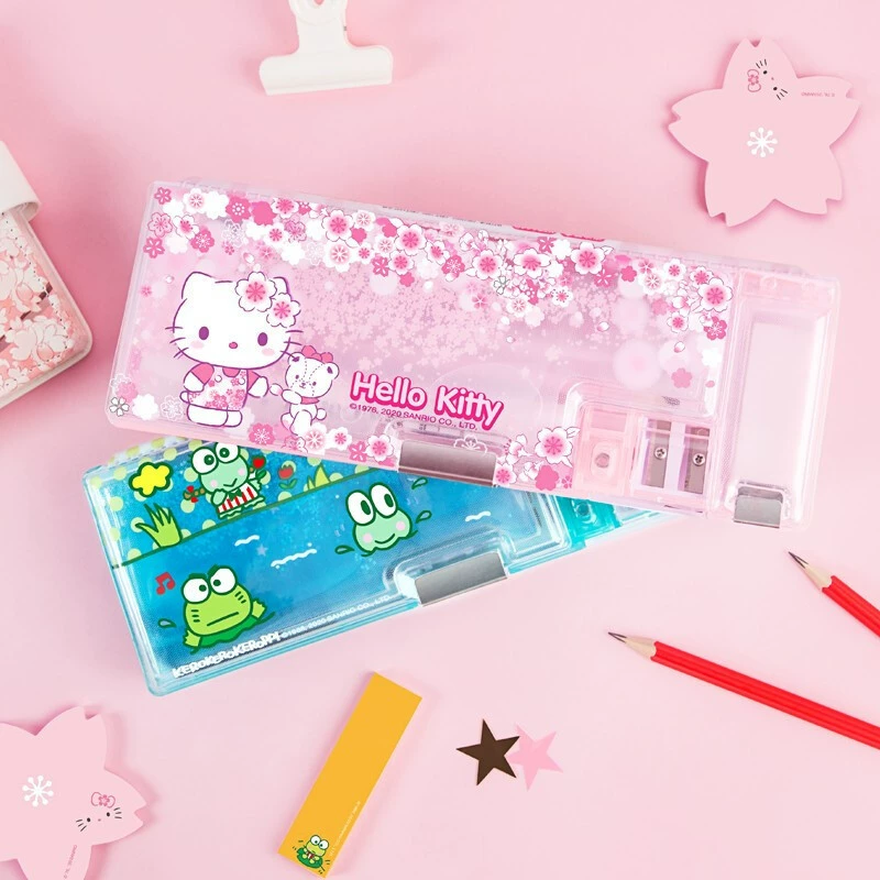 Пенал для карандашей с широким пространством бренда Sanrio, Hello Kitty, Hello Kitty, большой глаз, карандаш-точилка