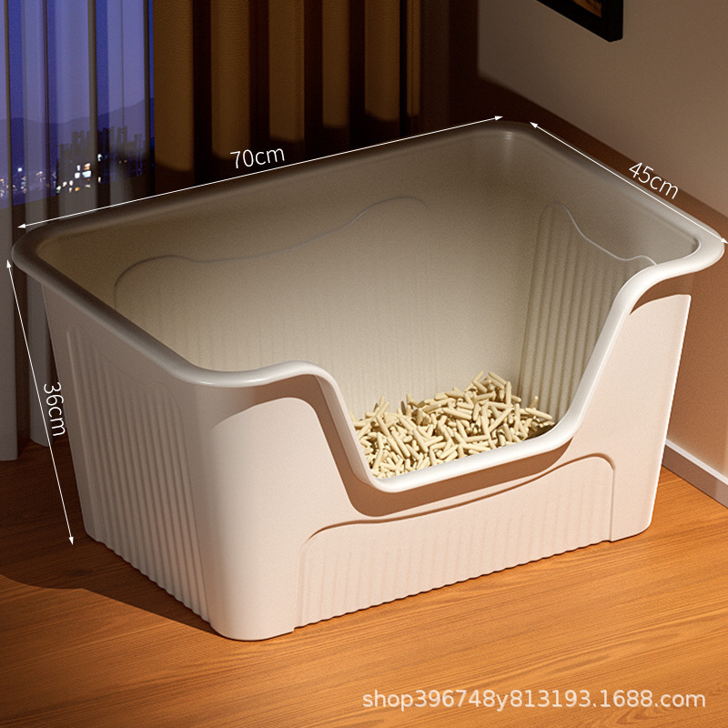 猫砂盆特大号外はね防止猫トイレ巨大開放式猫砂盆巨大特大サイズ猫砂盆|undefined