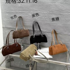头层牛皮复古磨砂波士顿保龄球包高级感大容量单肩托特包手提包