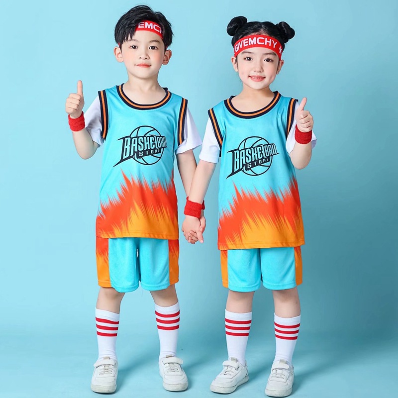 Children's Basketball Suit Kindergarten Boys and Girls Performance Primary School Sports Quick-dry Training Camp Team Clothes Short-sleeved Ball