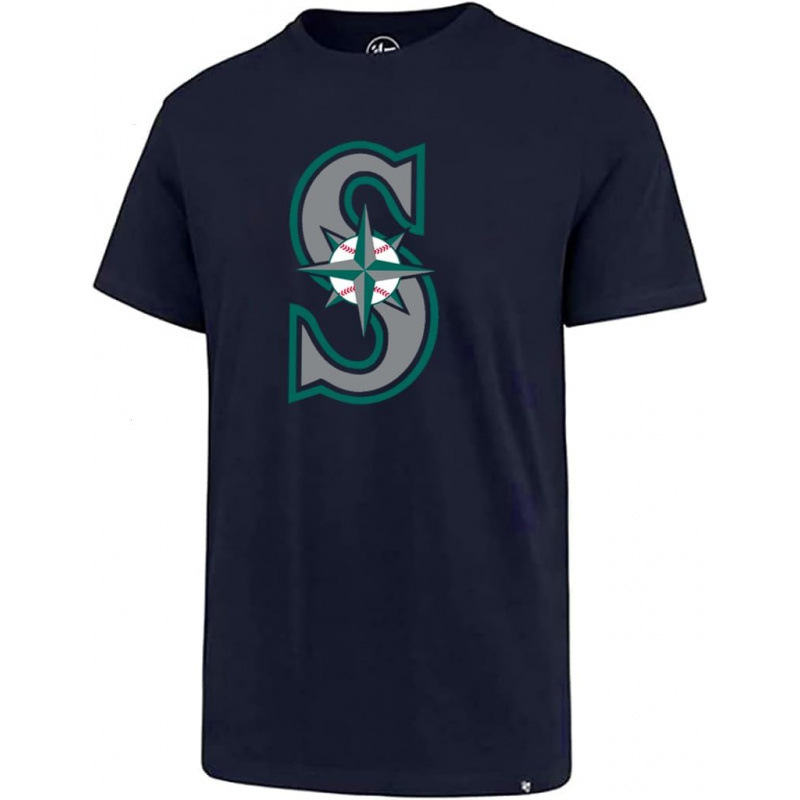 Cross-Border Short-Sleeved Men's T-Shirt Pure Cotton Mlb Men's Imprint Match Team Color Primary