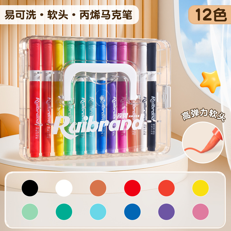 錦まで直液式のアクリルのマークのペンの柔らかい頭は色の水彩のペンの防水のDIYの落書きの色の絵画のペンを透けません。