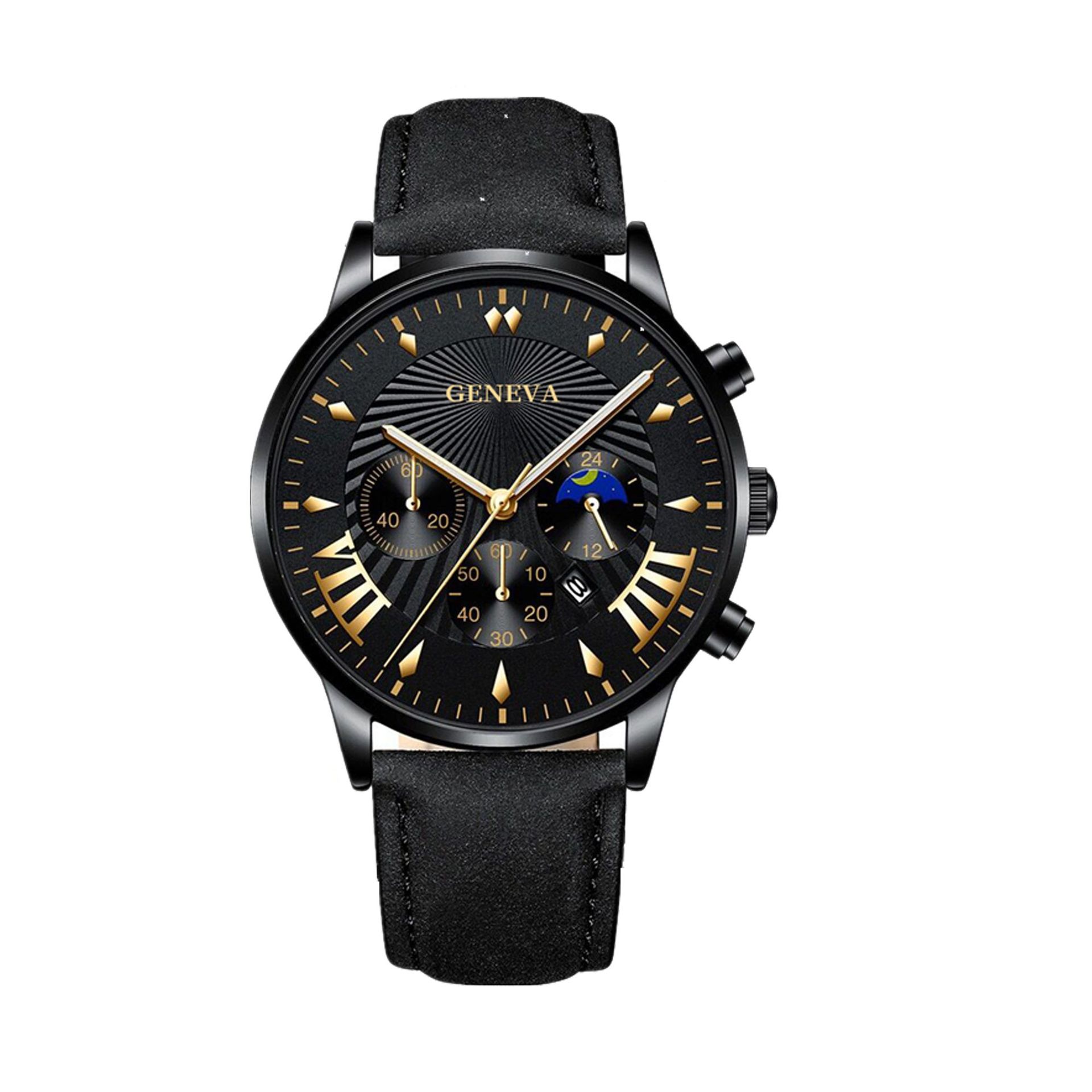 Men's Gender Casual Style Casual Color Block Buckle Quartz Men's Watches