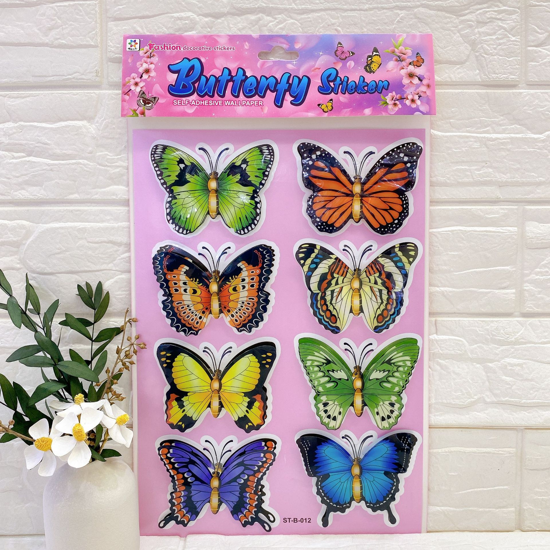 8 PVC mariposa serie capa por capa tridimensional pegatinas decorativas de pared mariposa sala de estar decoraciones de la pared dormitorio pegatinas