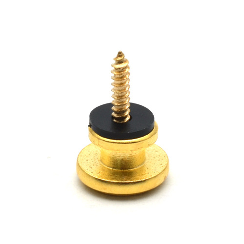 Mushroom head metal strap buckle with felt folk guitar strap button ukulele tail pin chrome/black