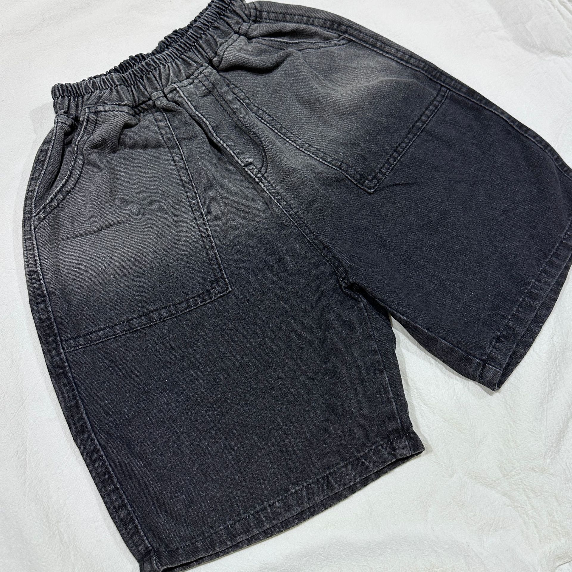 Short Baggy En Jean Pour Ado Garçon - Taille élastique, Coupe Ample Et Confortable, 4 à 14 Ans