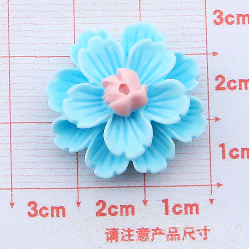 二層立体桃の花桜ジャスミン diy ヘアピン水カップ携帯電話ケース下駄冷蔵庫マグネット樹脂アクセサリー|undefined