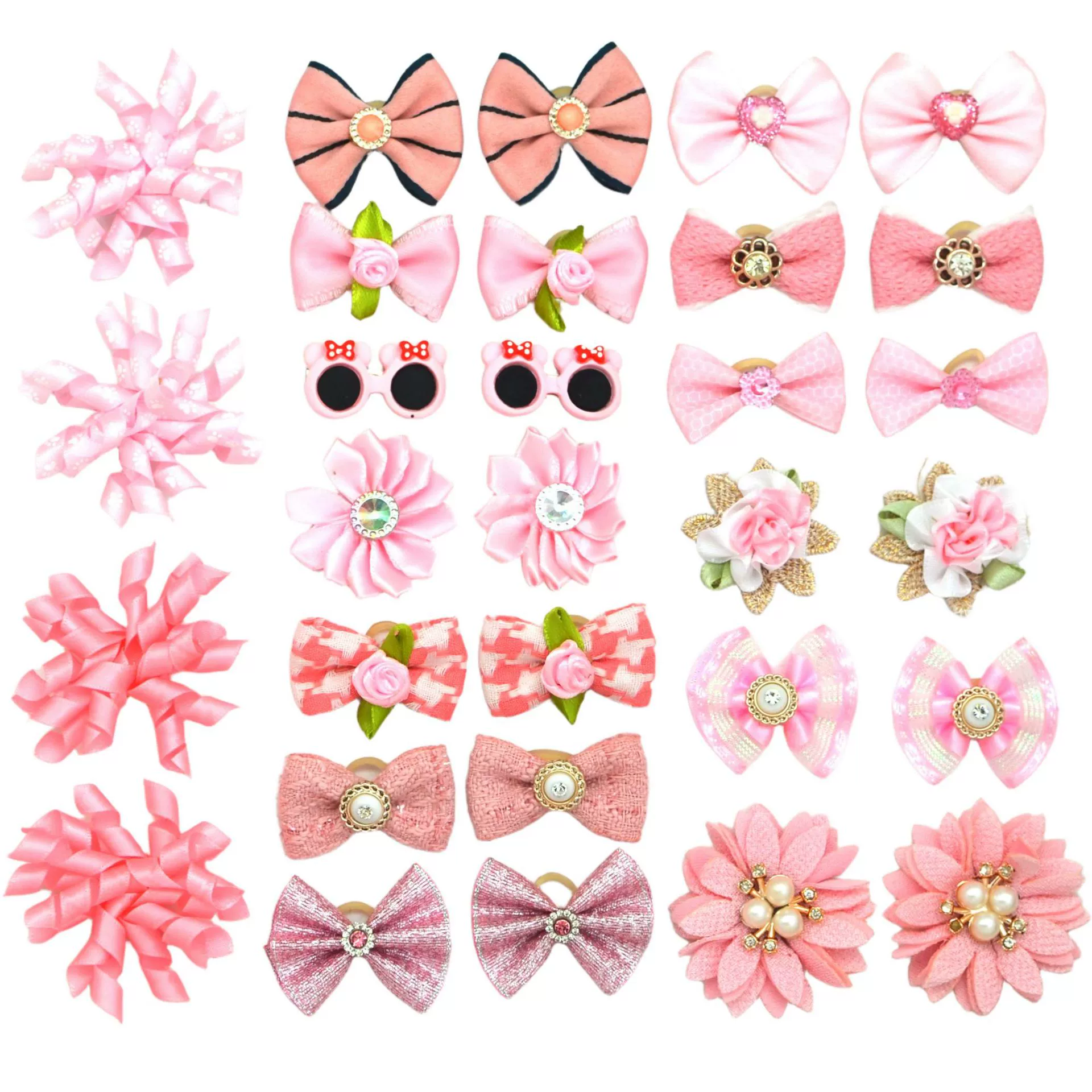 Трансграничные горячие продажи розовые домашние животные с бантом на голове, заколки для волос, резиновые ленты, собачьи головные уборы