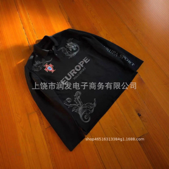 Cross-Border American Ghost Hill Long-Sleeved Polo Shirt Casual Retro 3D Printed T-Shirt Street Sweatshirt Men's Style