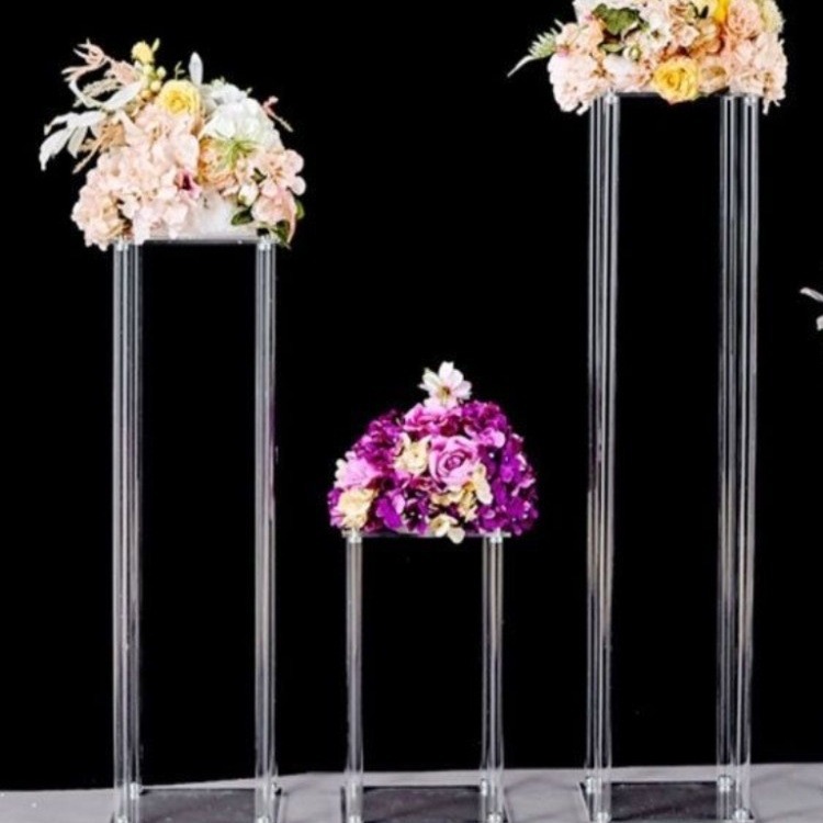 新款透明亚克力方架婚庆道具路引舞台橱窗布置酒店生日宴会桌装饰