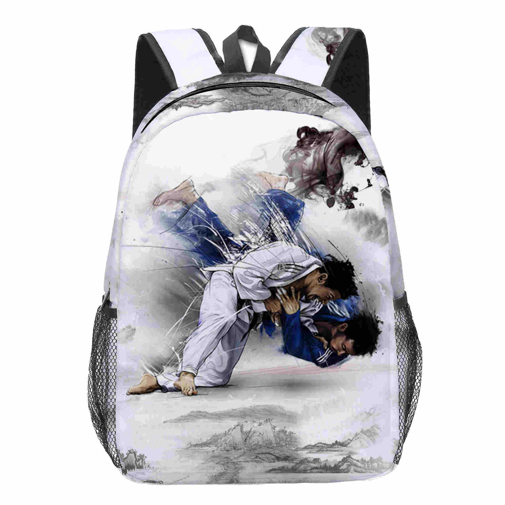 Judo 16-inch Single-layer Full-body Printed Schoolbag Judo Amazon Laitu Primary School Children's Boys and Girls Backpack