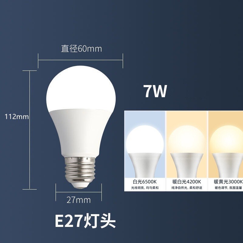 A泡e27ねじ口led電球省エネランプシャンデリア家庭用照明白黄暖光三色変光a60光源|undefined