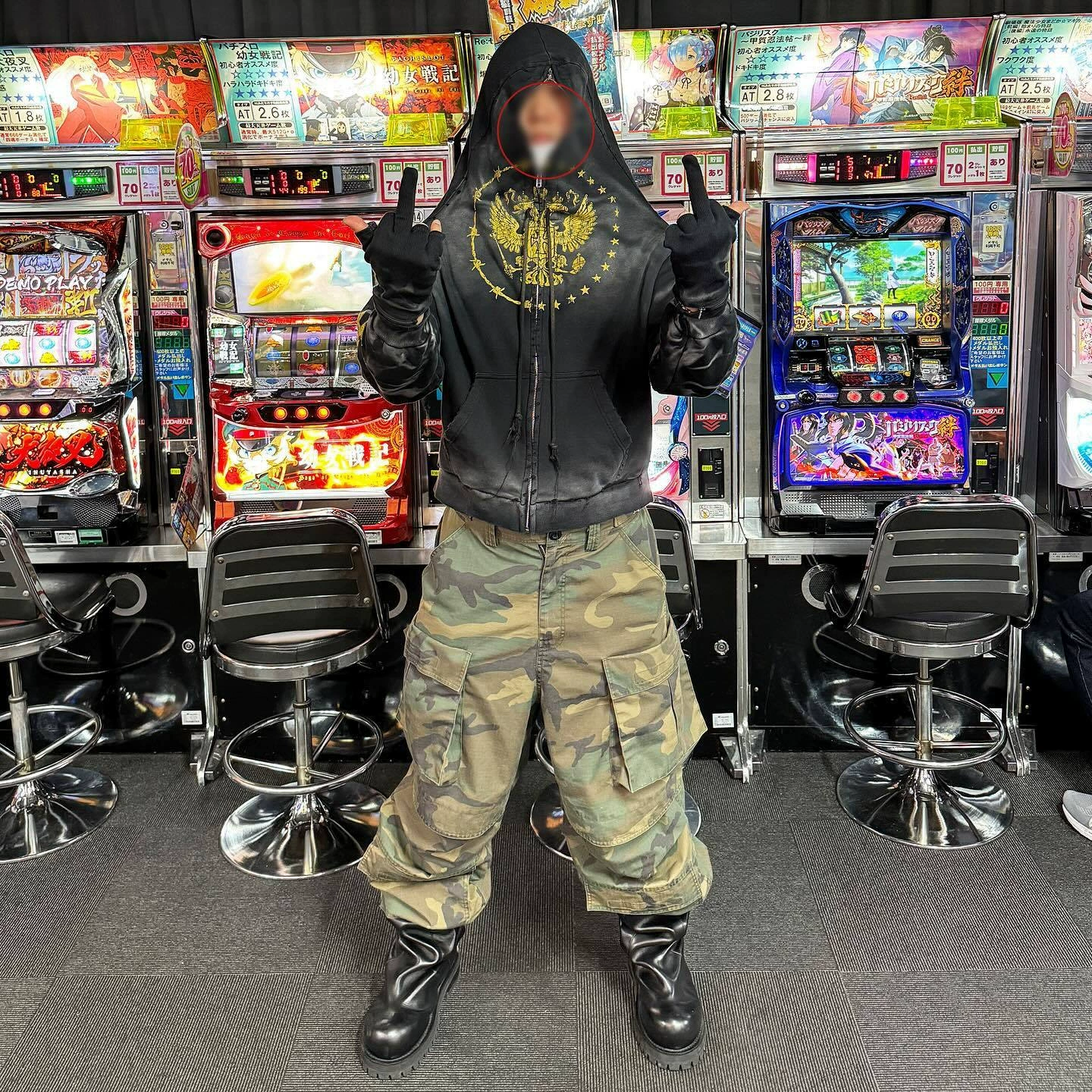 Project G/R Grailz 25FW Большие карманные складки грязные, старые камуфляжные функциональные брюки для мужчин