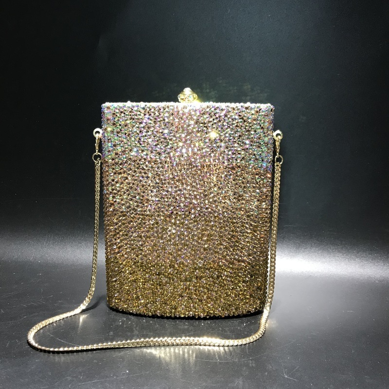 BL110 botella de vino de color mixto, bolsas de diamantes de cristal, bolsas de cena de diamantes hechas a mano, bolsas de mano para mujeres