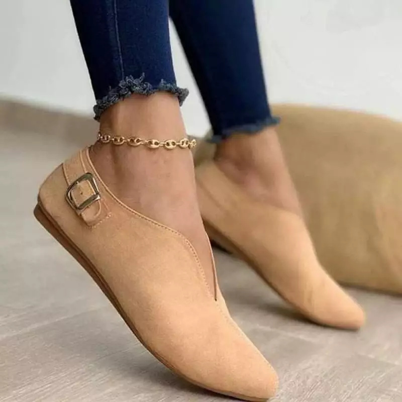 Neue V-förmige lässige Single für Mode, große Damen-Flachschuhe der Größe 43, minimalistisch sitzende Schuhe_voghion.com