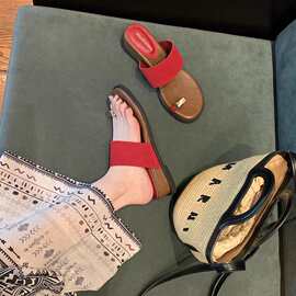 葡萄妈同款同款版增高4cm~一字带套趾人字平底夹趾拖鞋