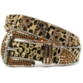 Zm-013 leopard print supreme rhinestone belt