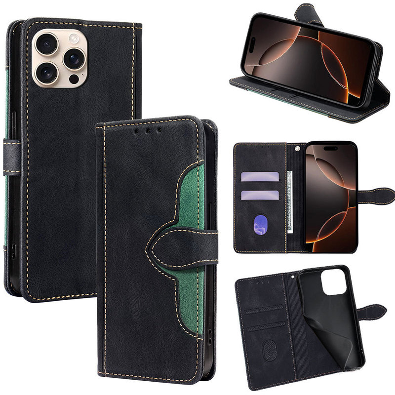 Suitable for iPhone 16 Flip Phone Protective Case, 17 Pro Card Holder, Apple 13 Pro Wallet Full Cover Case