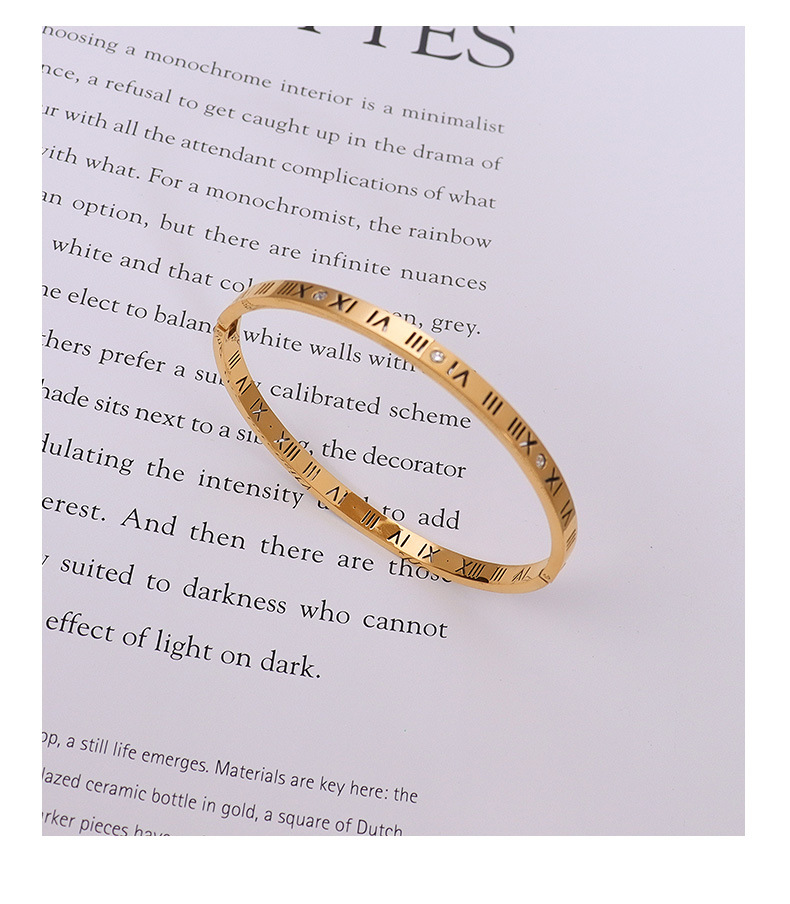 Neue Instagram-Modenische, vielseitiges digitales Diamant-Set, schmale Version, Armband aus Titanstahl, vergoldeter Schmuck für Frauen_voghion.com