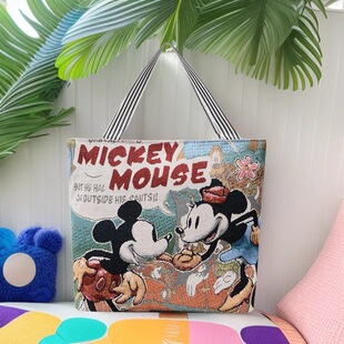 Mickey Mouse Winnie the Pooh bag new women's portable shoulder large bag mommy large capacity shopping bag tote bag