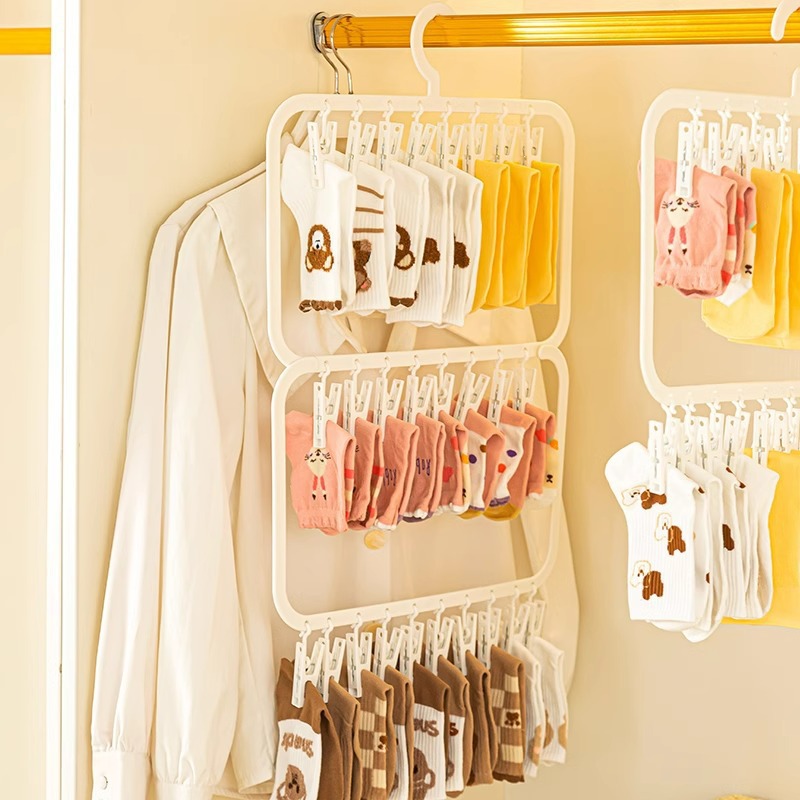 멀티 클립 옷걸이 가정용 매달린 양말 아티팩트 가정용 다기능 학생 어린이 속옷 팬티 기숙사 양말