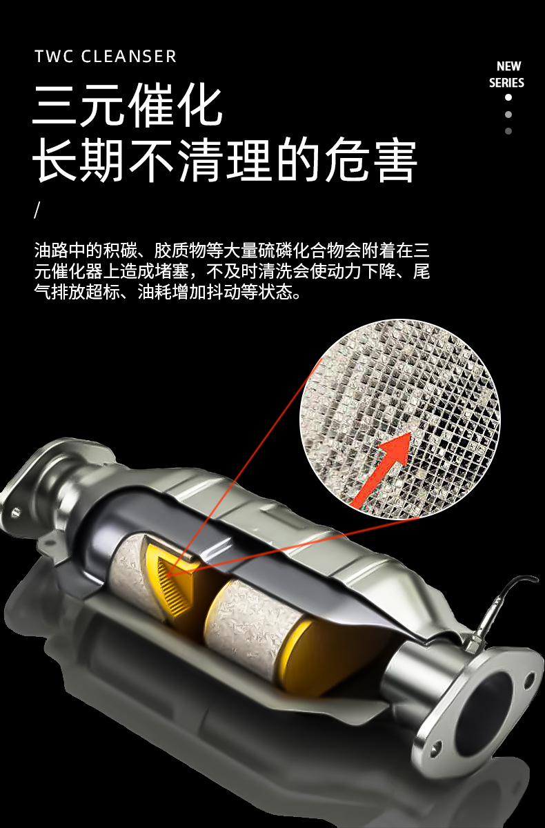 Eluchi three-way catalytic cleaning agent is free of disassembly. The internal throttle injector of the automobile engine removes carbon deposits