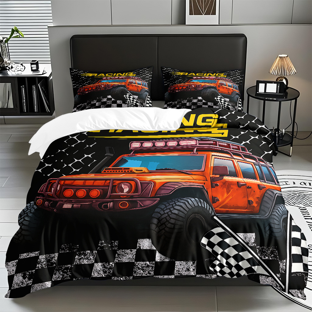 TEMU / JIT Cool Car Digital Printed Edredon Kit suave piel-profiliable fábrica de origen textil