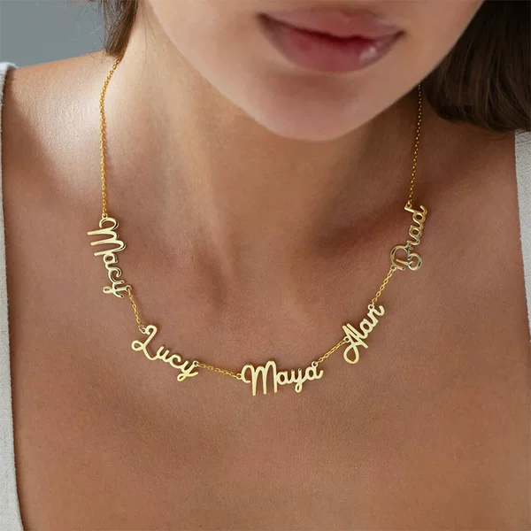 European and American Cross-Border Fashion Custom Stainless Steel Cut Multiple English Name Necklaces Personalized Custom Letter Pendants