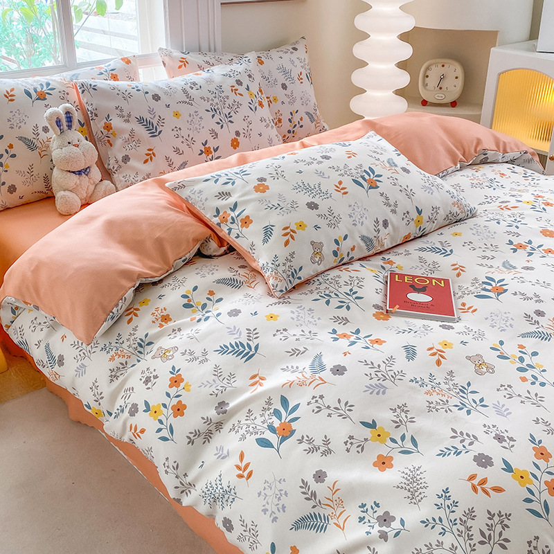 Una sola pieza 150x200x230cm doble cubierta de edredón de algodón no total de tres piezas para la cama de cuatro piezas