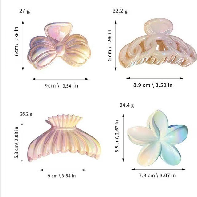 Amazonの新しい電気メッキのカラフルなヘアピン、ホリデースタイルのシェルプルメリアグリッパー、シャーククリップ、クロスボーダーヘアアクセサリー|undefined