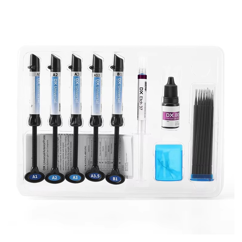Dental Material Light-Curing Resin Set, Tooth Filling Material Etchant, Adhesive Universal Tooth Filling Set