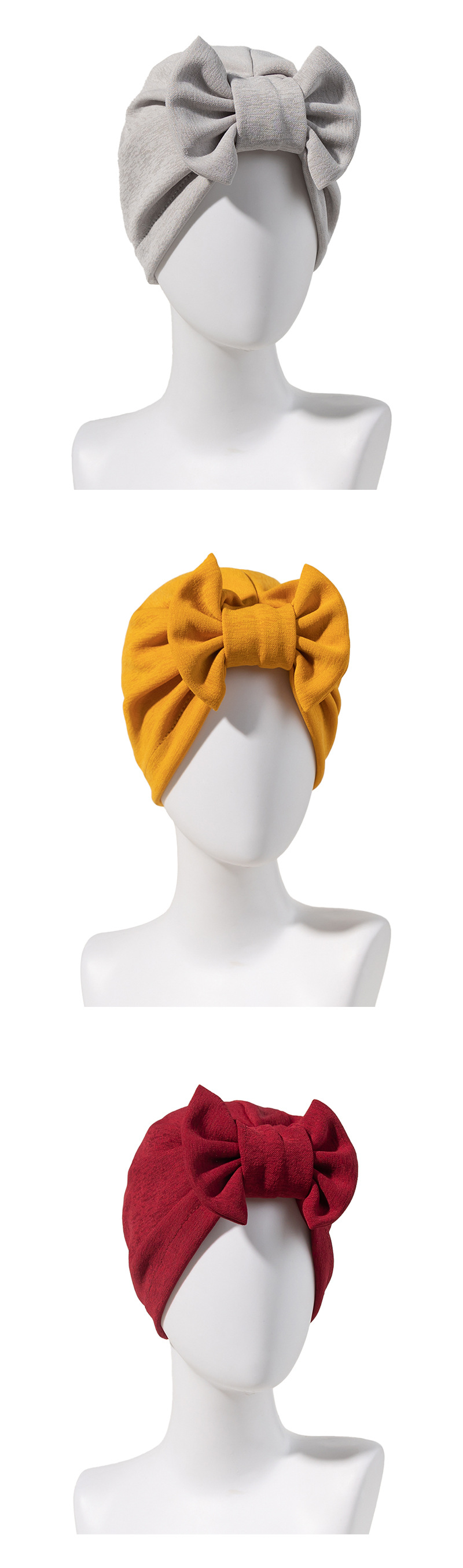 Women's Basic Solid Color Bowknot Eaveless Nationality-featured Cap display picture 3