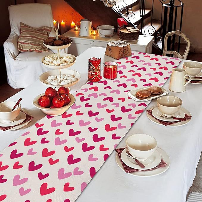 Transfronterizo nuevo amor Rosa carta impresa mantel fiesta ambiente decoración Día de San Valentín camino de mesa