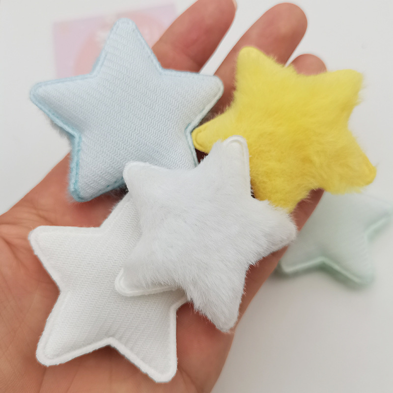 5.5厘米毛绒五角星DIY头饰手工配件发夹衣服服装星星辅料饰品配件|undefined