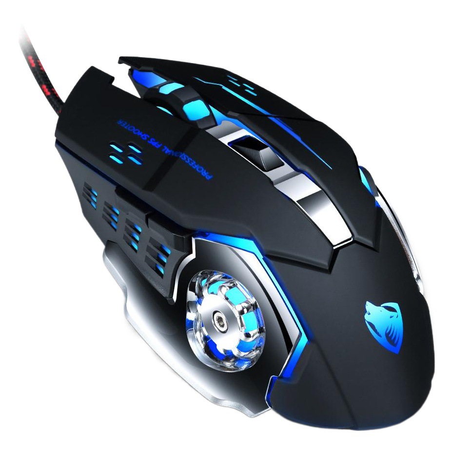 T-WOLF Thunder Wolf V6 game mouse eat chicken office luminous wired mechanical six button mouse cross-border