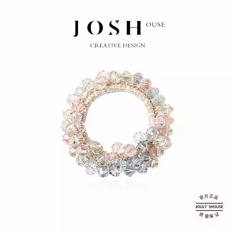 Color Gradient Crystal Hair Band Forest Bracelet Dual-Purpose Ponytail Simple Elegant Rubber Band Hair Band Hair Accessories for Women