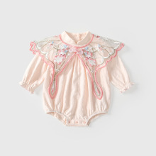 婴儿衣服秋装新生女宝宝连体衣新中式包屁哈衣爬服百天宴周岁礼服