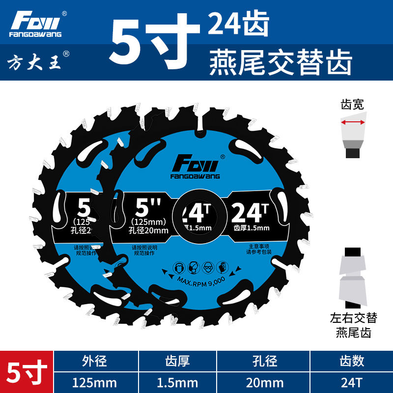 Specifications:Upgraded model: 5 inches 125mm*24 teeth [2 pieces]