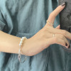 Small design metal universal fashionable bracelet from pearl, french style, trend of season, simple and elegant design