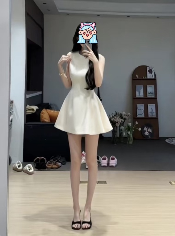 今年人気のスカート、女性用高級ドレス、夏の高級スカート、ピンチウエスト痩身白スカート|undefined