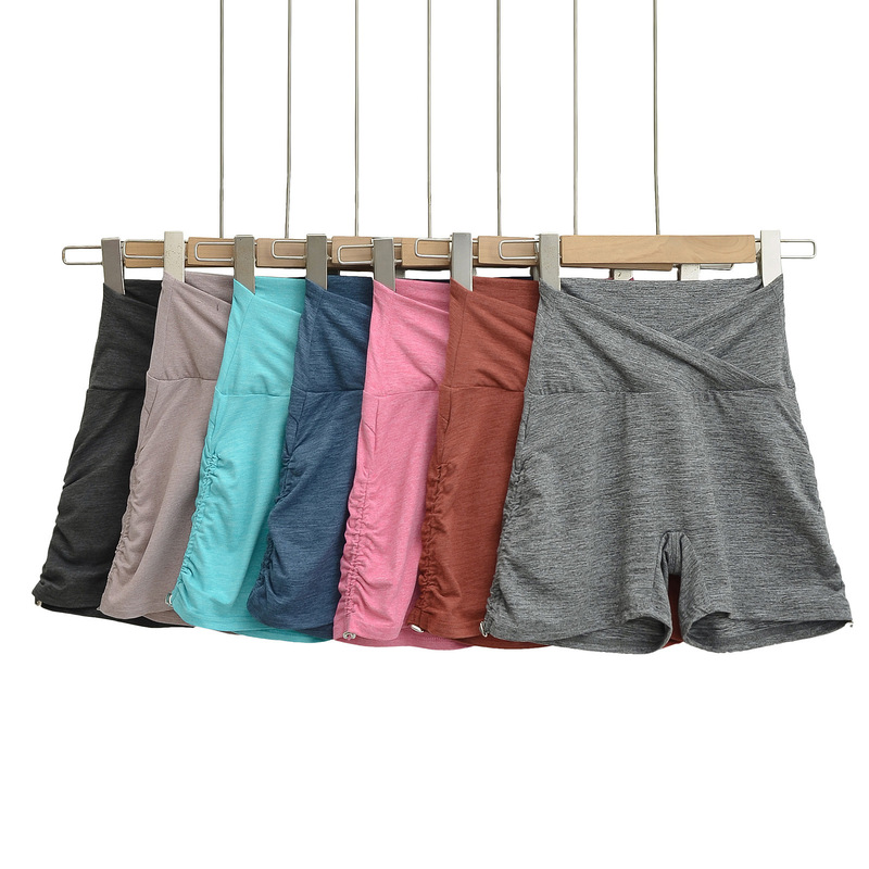 Hot Girl Fitness Sports Super Shorts 2025 Summer Cross V-Waist Slim Peach Buttocks Slimming Look Running Casual Pants