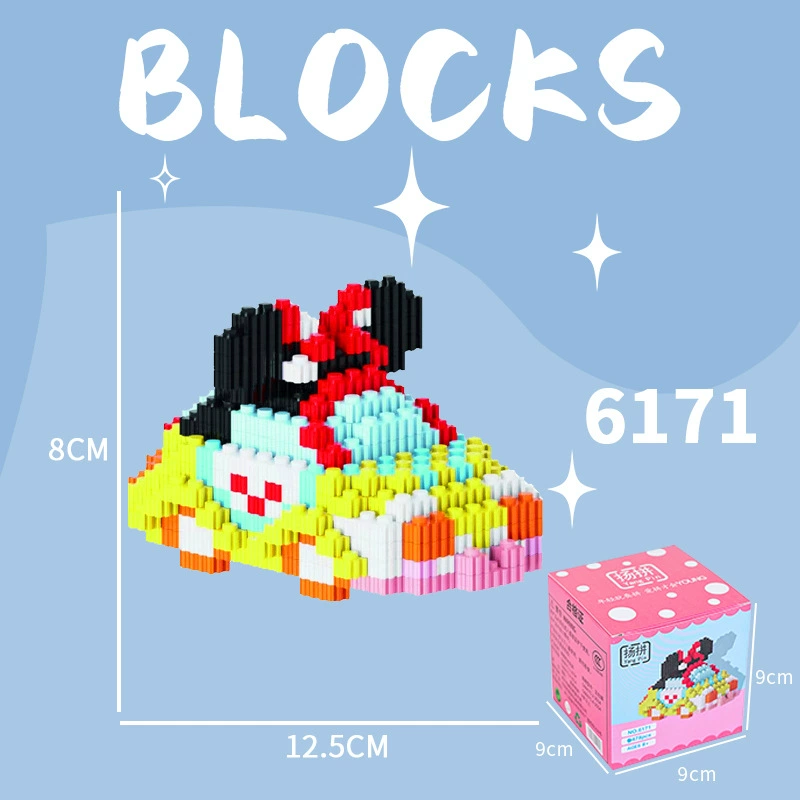 Cartoon Building Block Toy Set, Mini Constructor Doll, 9×9×9 cm, Assorted Character Designs